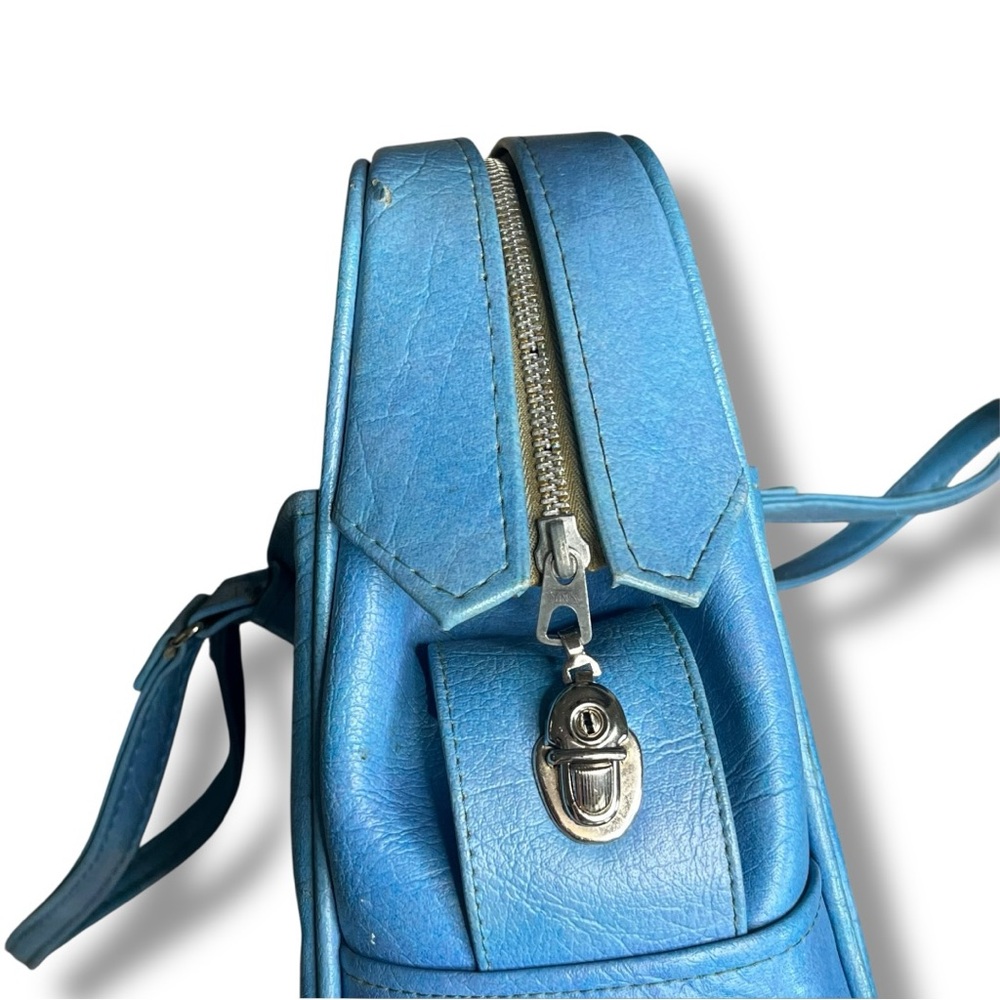 60s Vintage Samsonite Silhouette blue overnight luggage travel bag - Picture 6 of 12